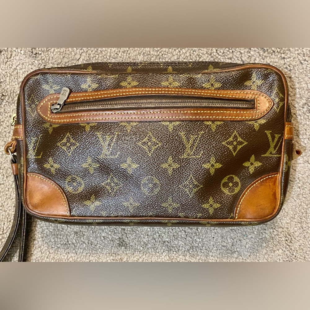 LV Super Vintage Large Marly Dragonne Wristlet Pouch 1982